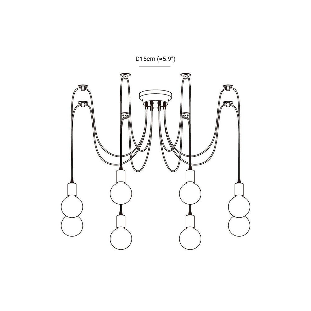 Silva Retro Country LED Spider candelabru, negru/alb
