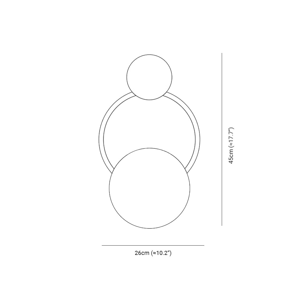 Arisha modern LED Triple Rings aplică de perete, metal/sticlă, Aur/negru, dormitor