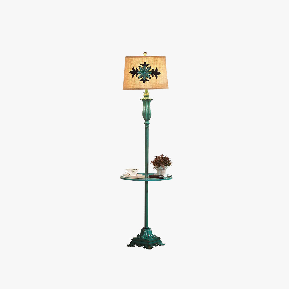 Eryn lampadar Vintage pentru Masă, metal/Rășină, Verde, living