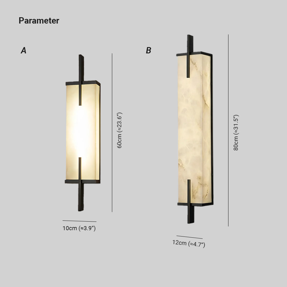 Komino Rectangular aplică de perete din alabastru