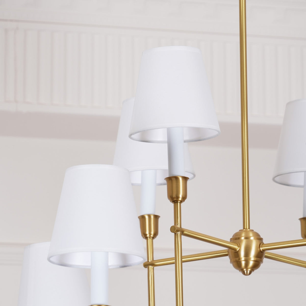 Talia candelabru din alamă și material textil, de lux