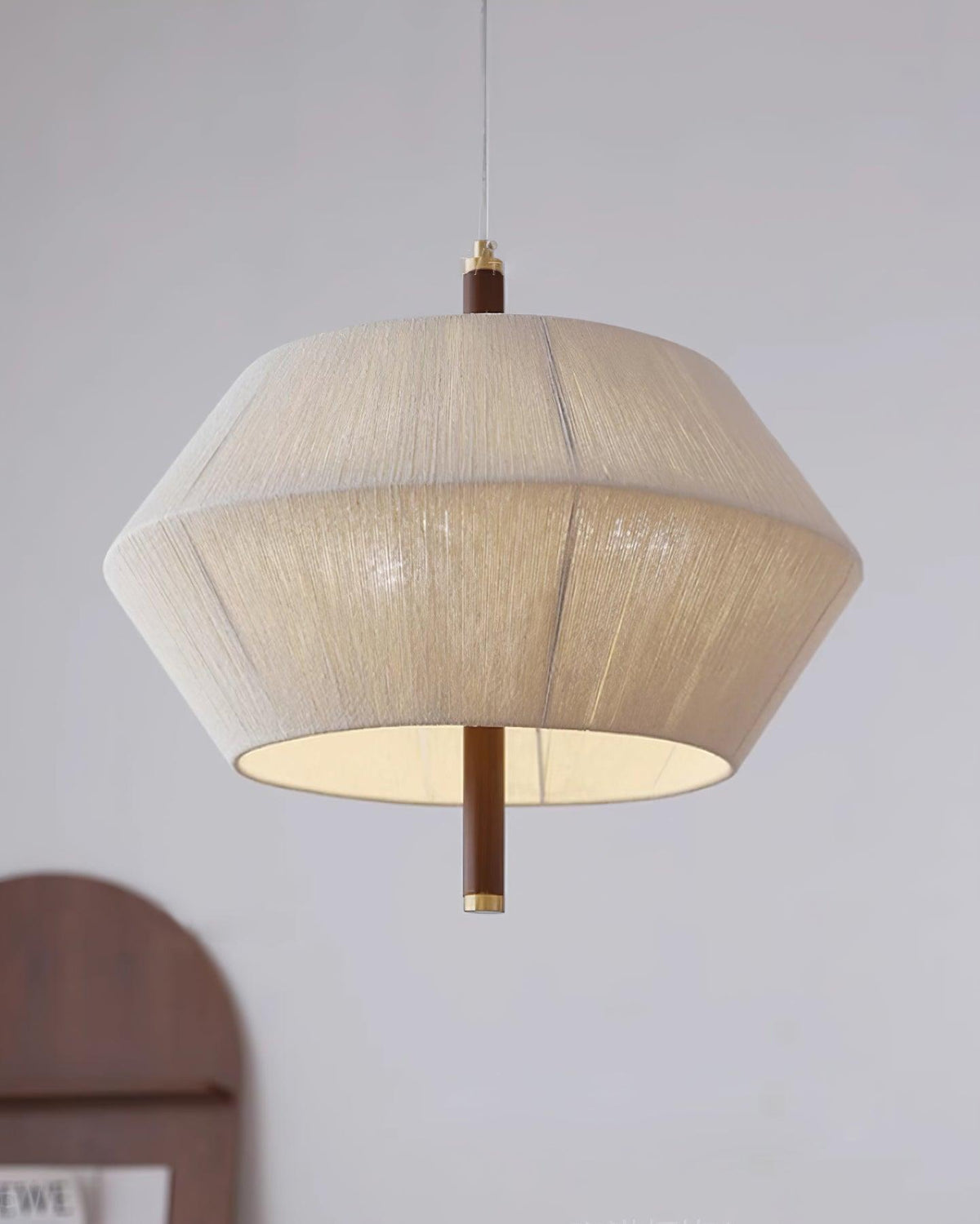 Elowen lampă suspendată Fibră de Bumbac lemn de Nuc Natural