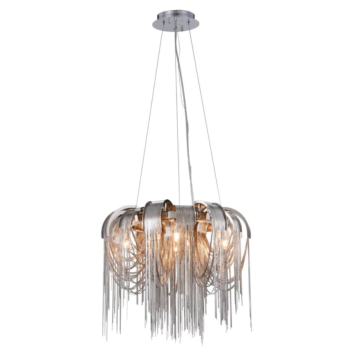 Tarien candelabru Lanțuri Stratificate Nichel Lux