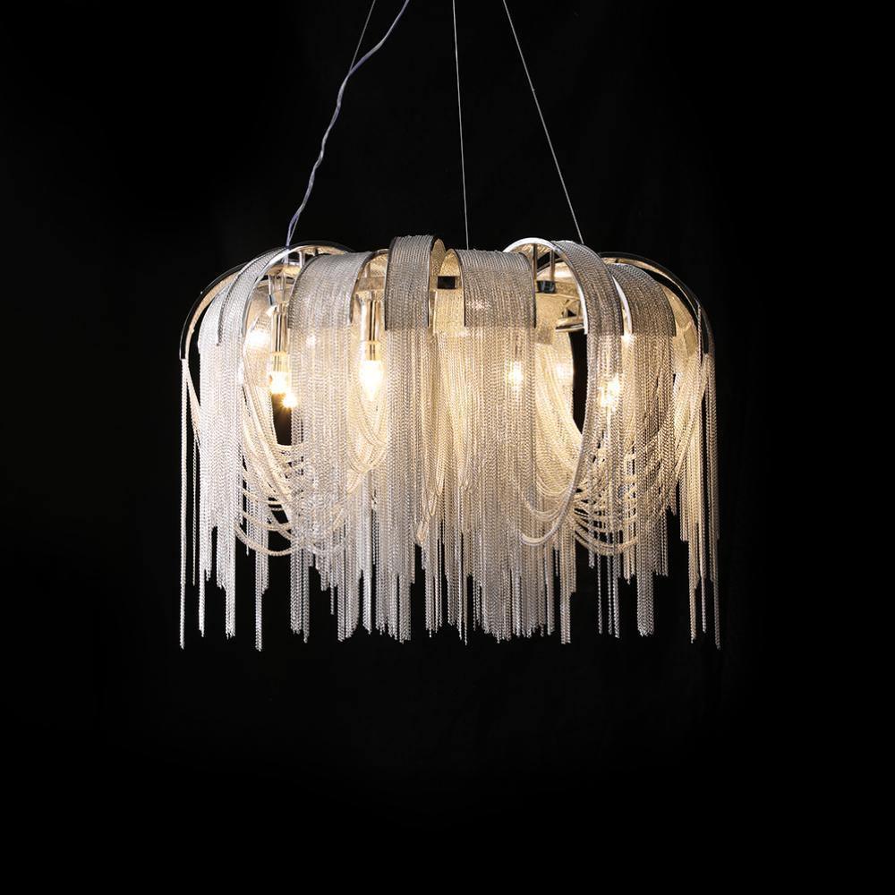 Tarien candelabru Lanțuri Stratificate Nichel Lux