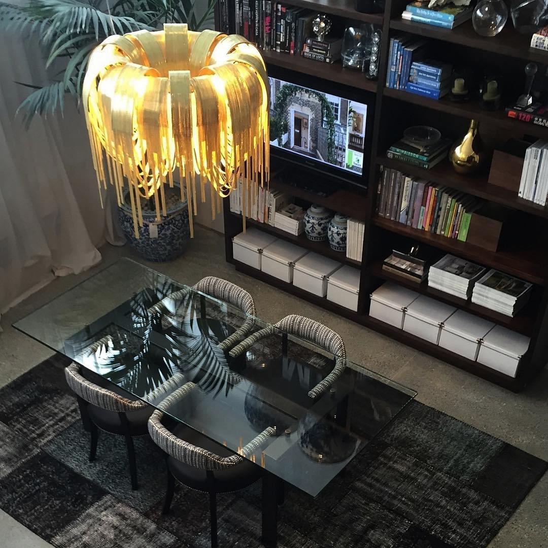 Tarien candelabru Lanțuri Stratificate Nichel Lux