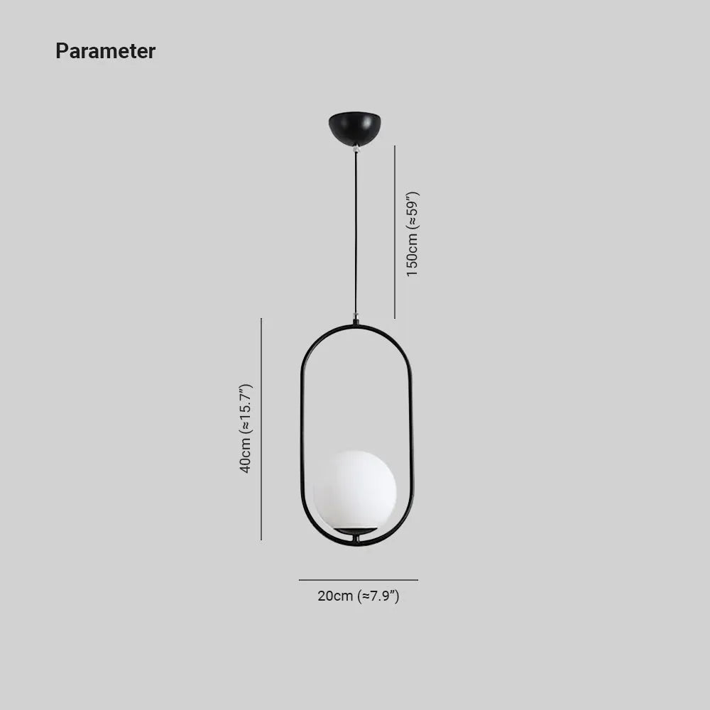 Valentina minimalist Oval Cadru în auriu și negru lampă suspendată cu Abajur Glob