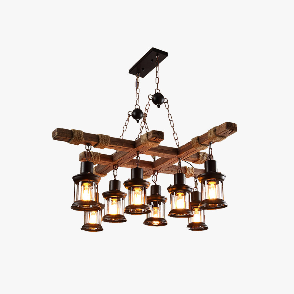 Epoch industrial LED Clasic candelabru din lemn sticlă living