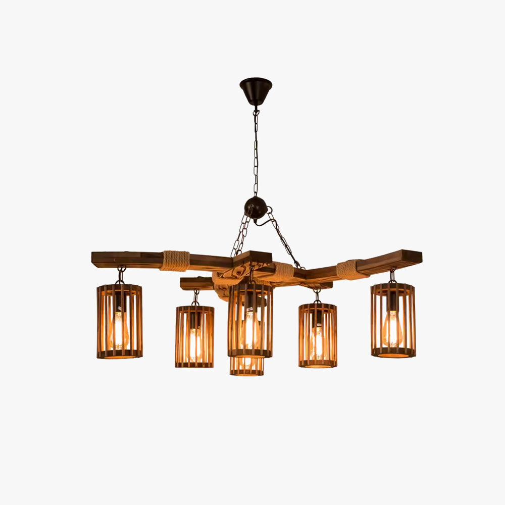 Epoch candelabru LED Retro din lemn pentru restaurant/cameră de zi/bar