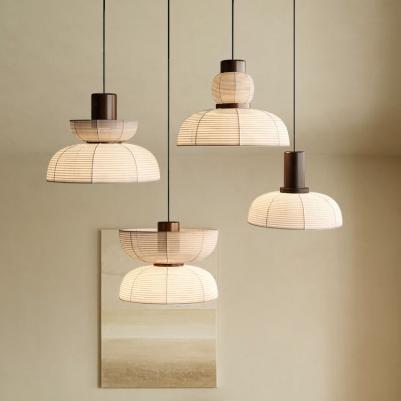 Ritta lampă suspendată albă stins din hârtie modernă, din material textil