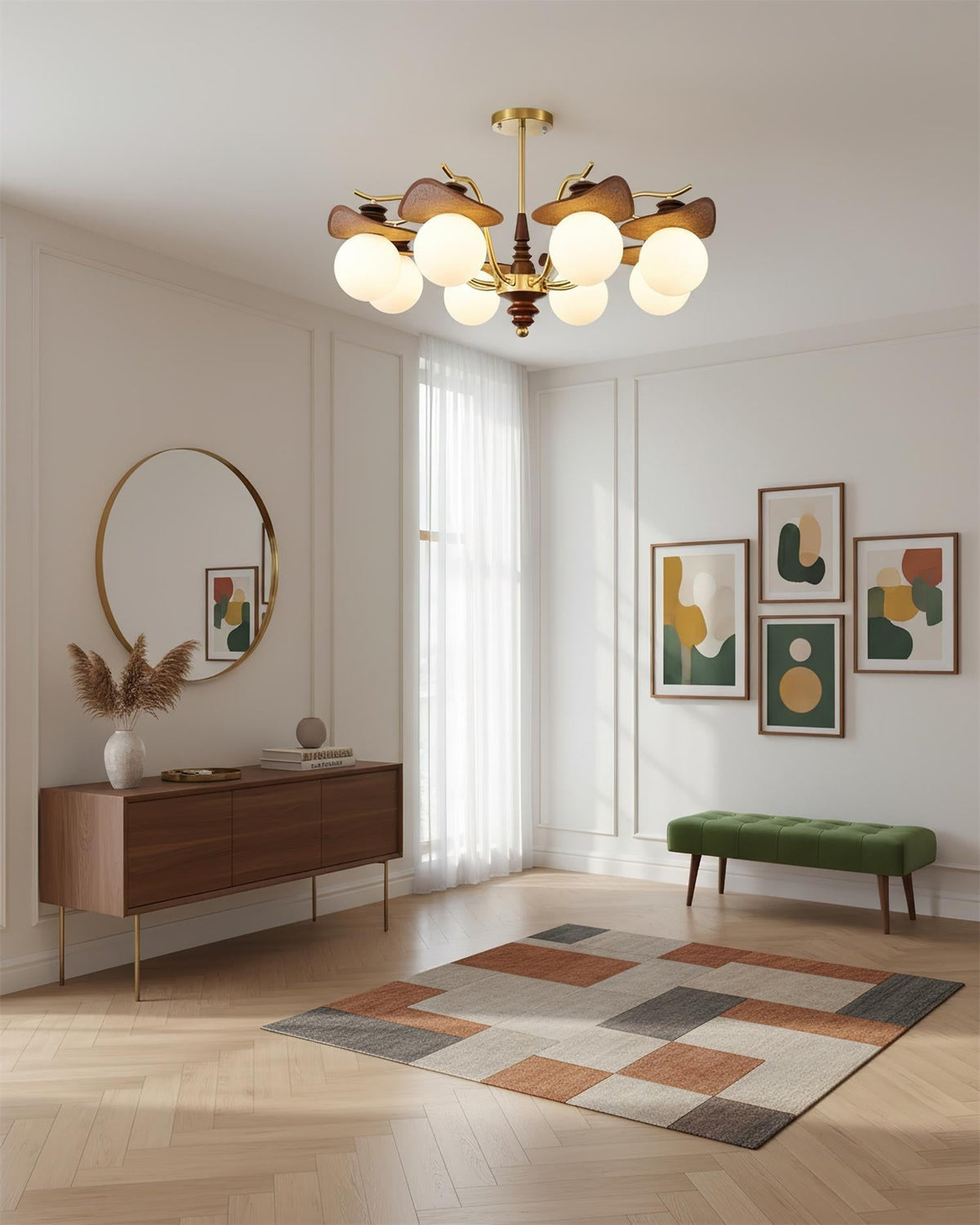 Candelabru glob din lemn