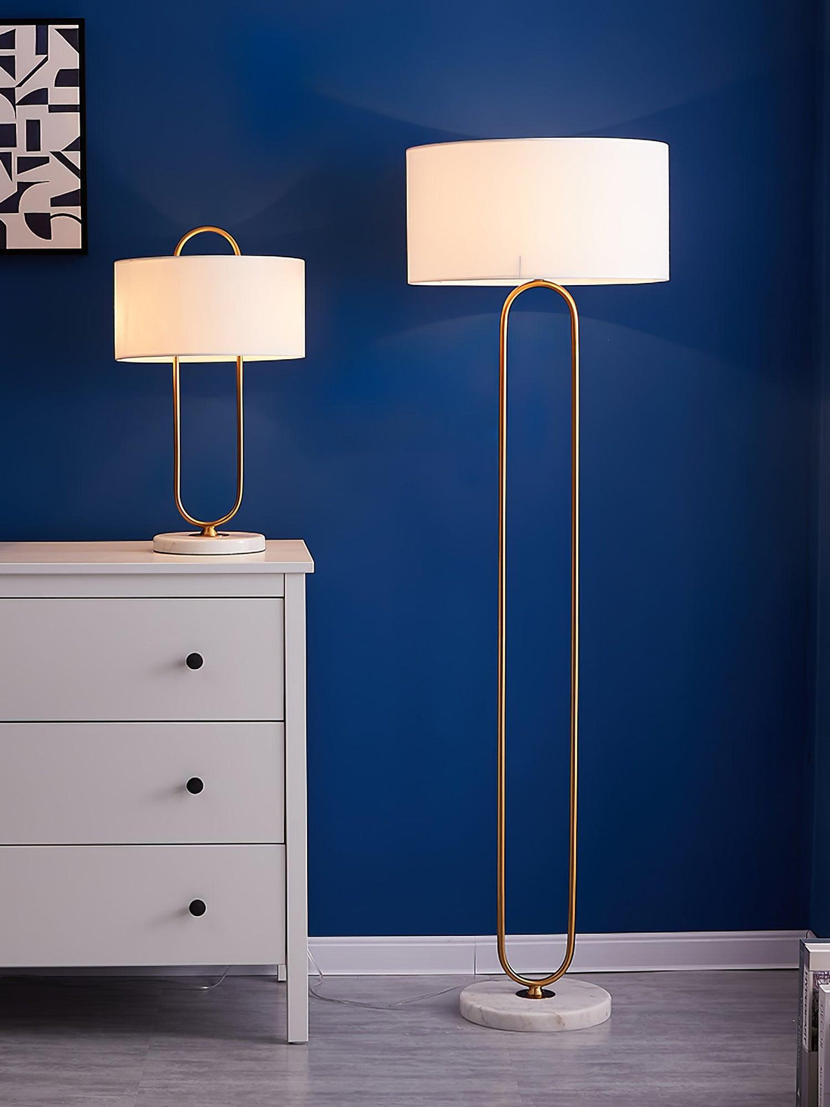 Ripj lampă de masă din marmură cu abajur textil
