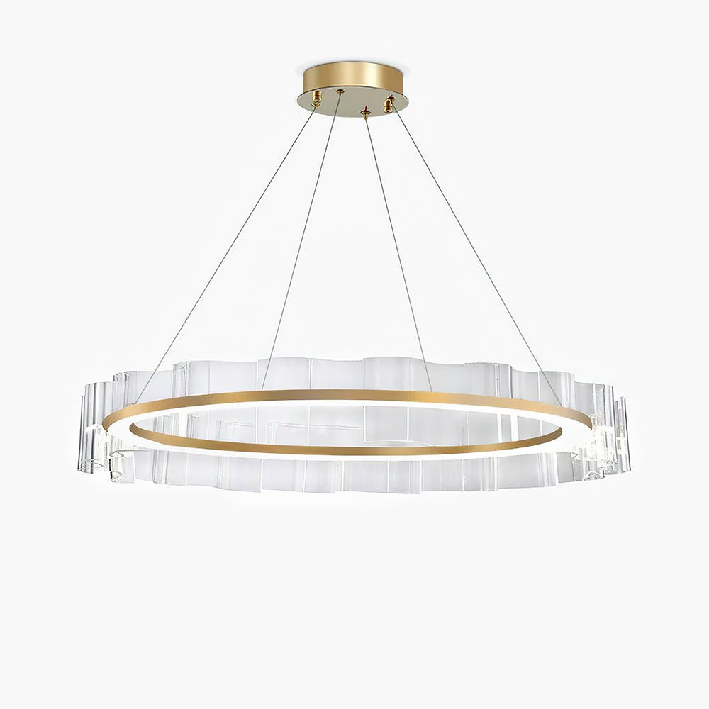 Acoustic candelabru Postmodern cu Unde de Apă din sticlă