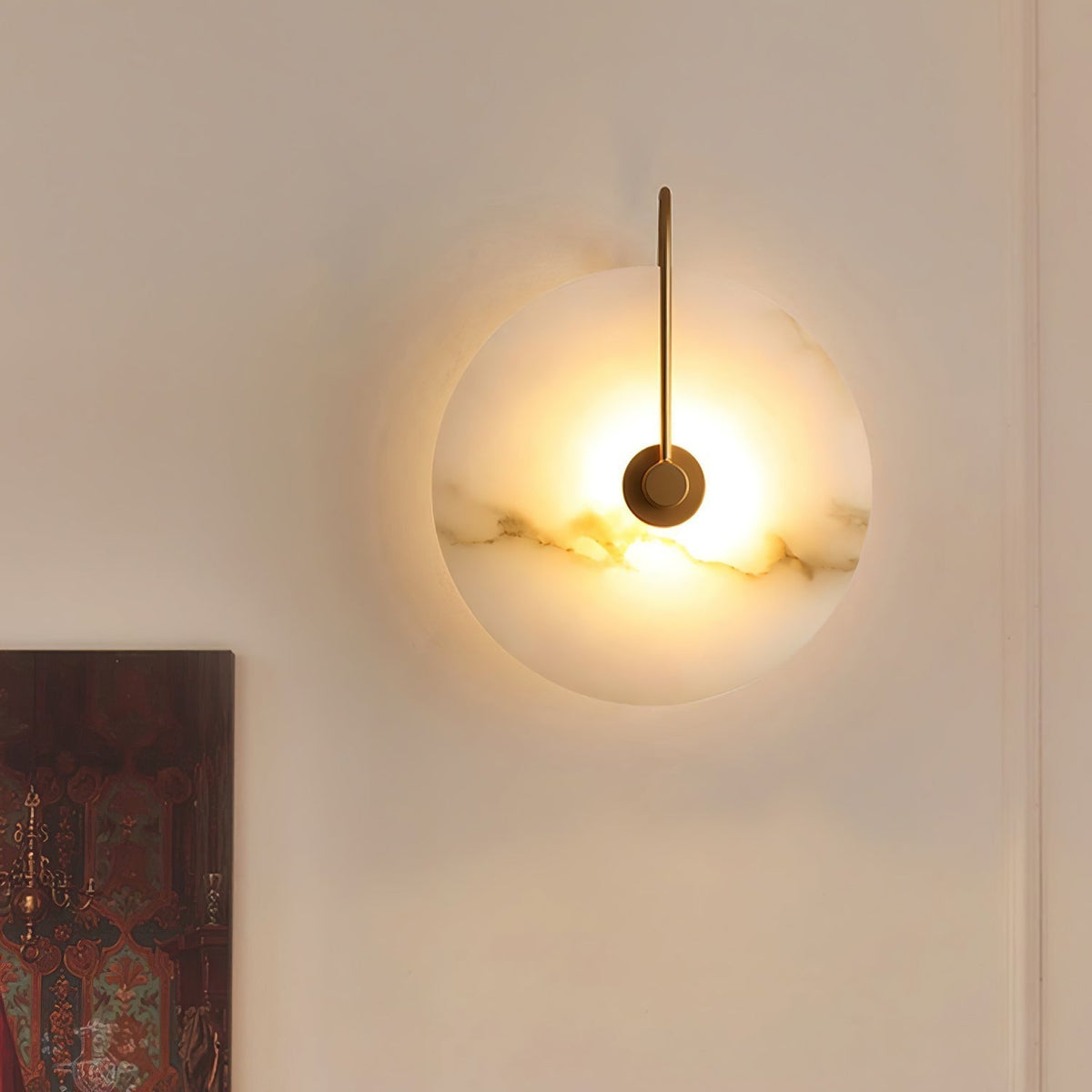 Kristy aplică de perete LED alabastru Circular Iconic
