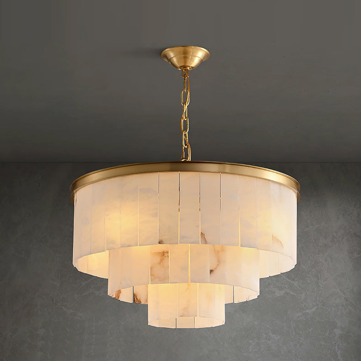 Windham candelabru din alabastru cu halouri stratificate