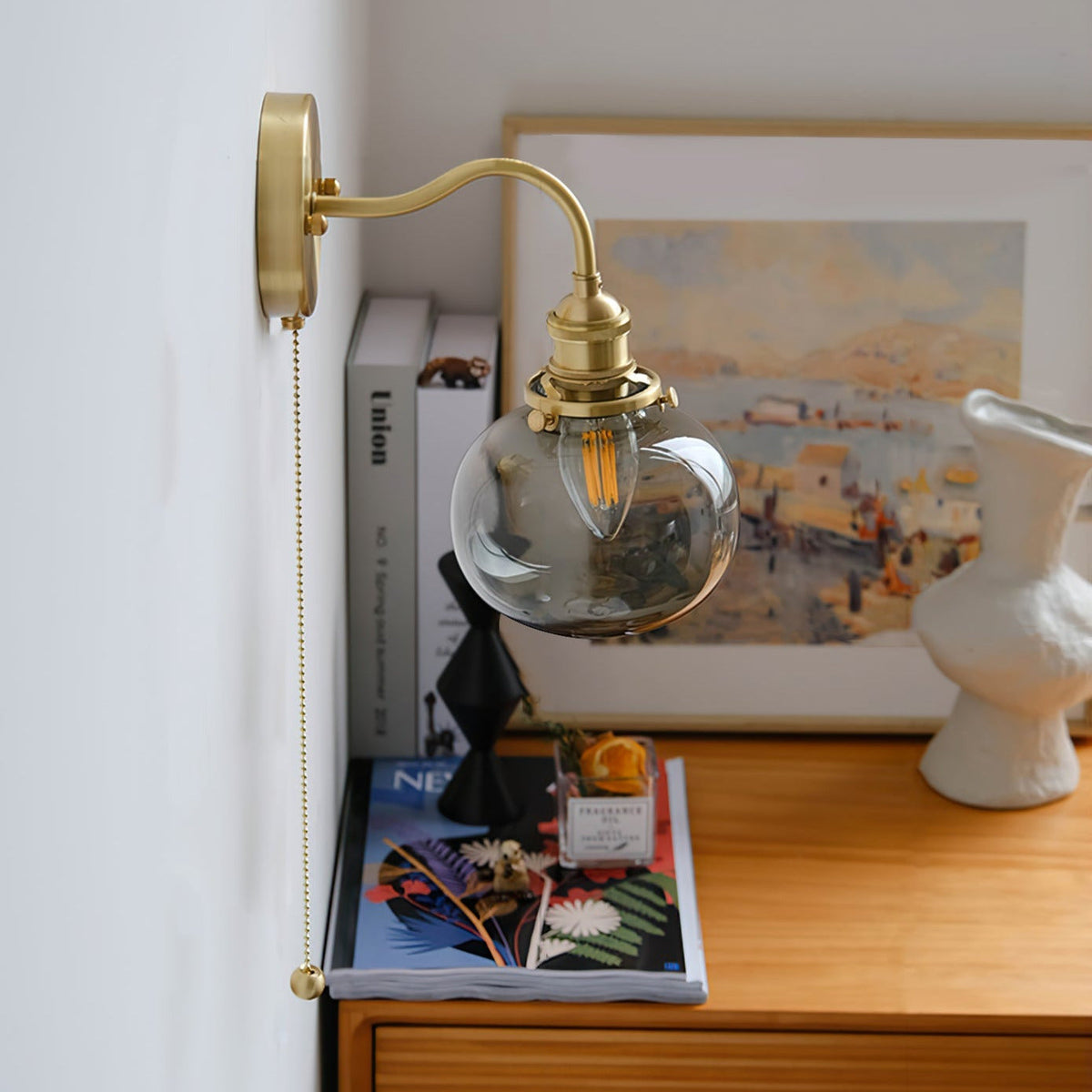 June aplică de perete vintage din sticlă
