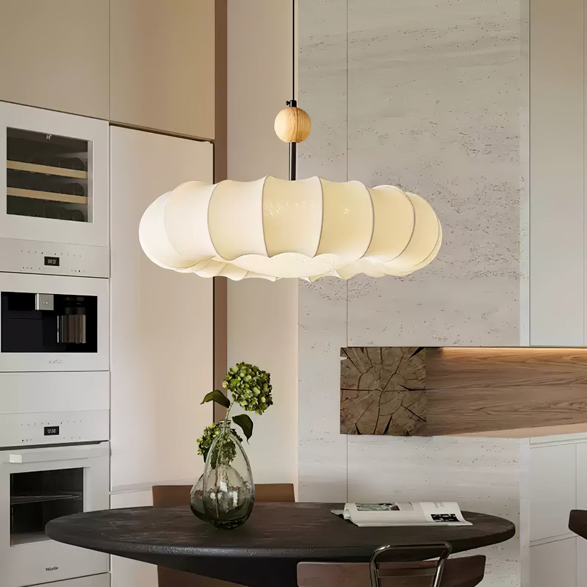 Reyna lampă suspendată din țesătură Wabi-sabi