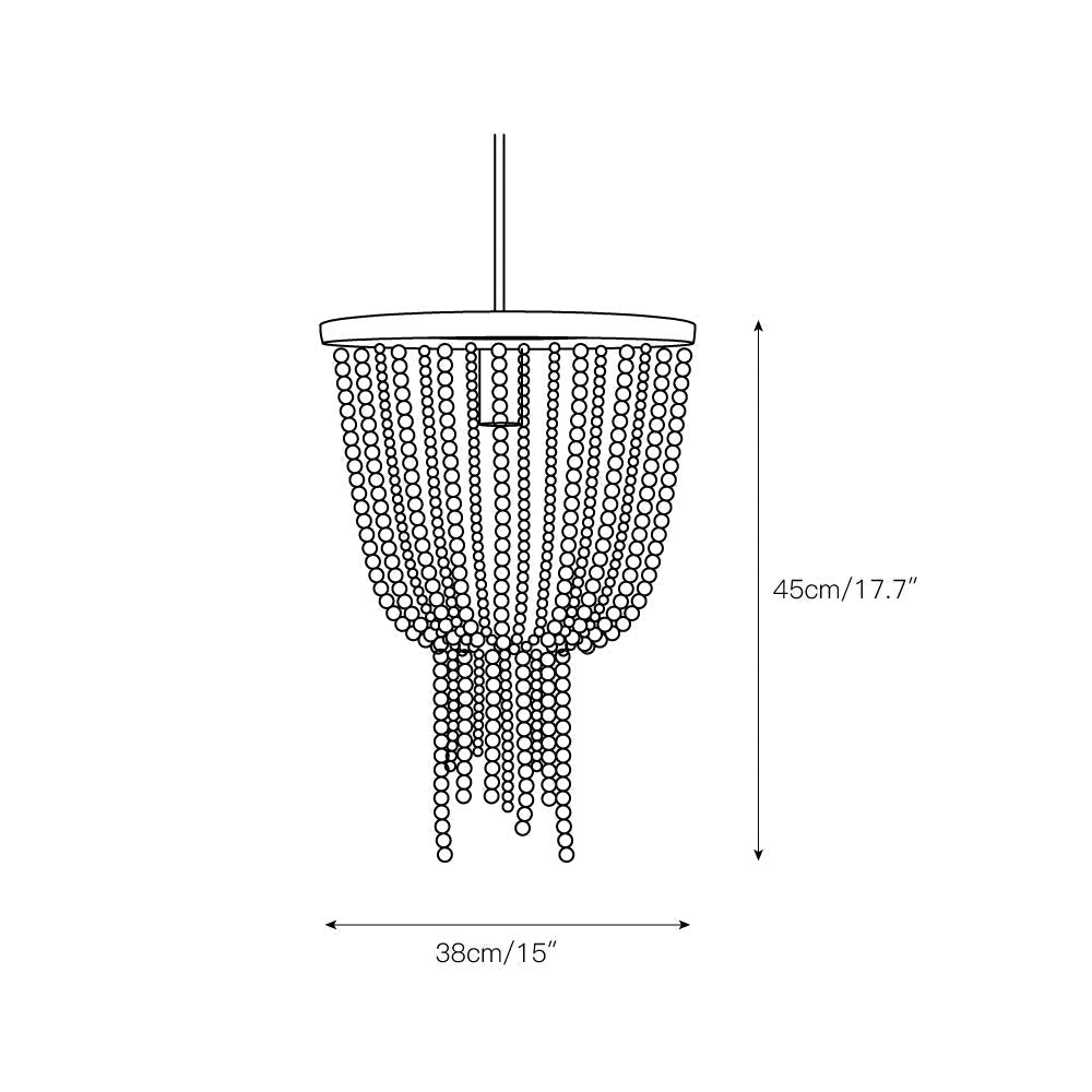 Himinuvyi candelabru modern cu Perle din Frânghie de lemn