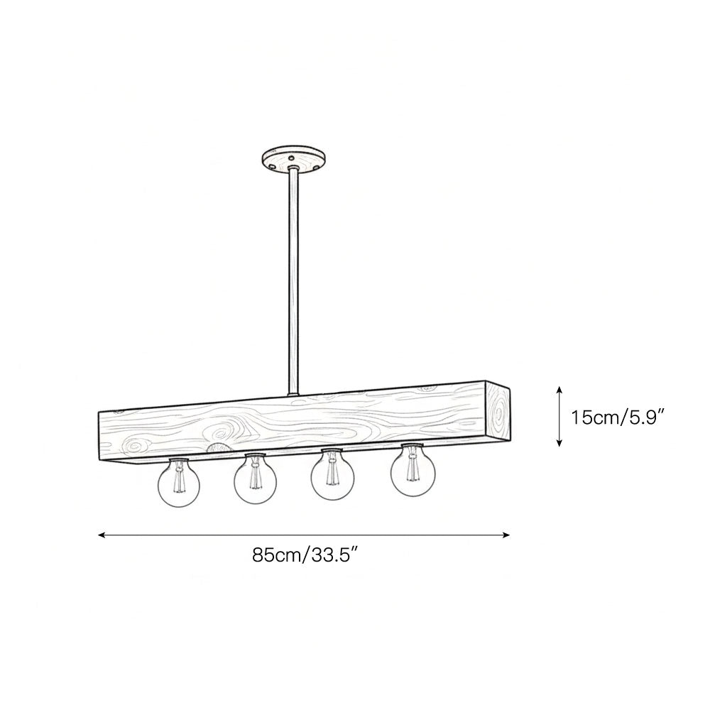 Siraen lemn-beam insulă candelabru