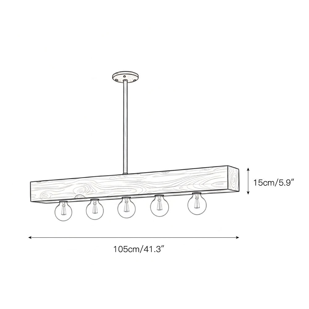 Siraen lemn-beam insulă candelabru