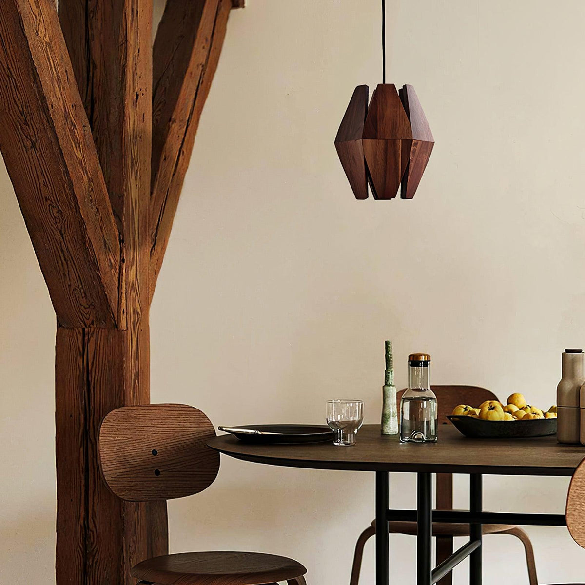 Miro lampă suspendată Abajur Geometric din lemn Lumina Caldă Accent minimalist Nordic
