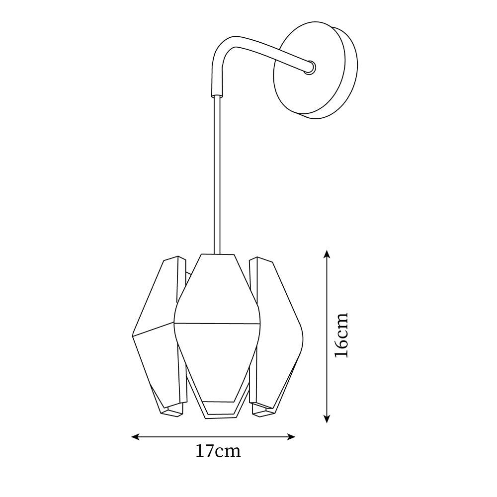 Aplică de perete Geometrică din lemn cu abajur, lumină caldă, design minimalist nordic