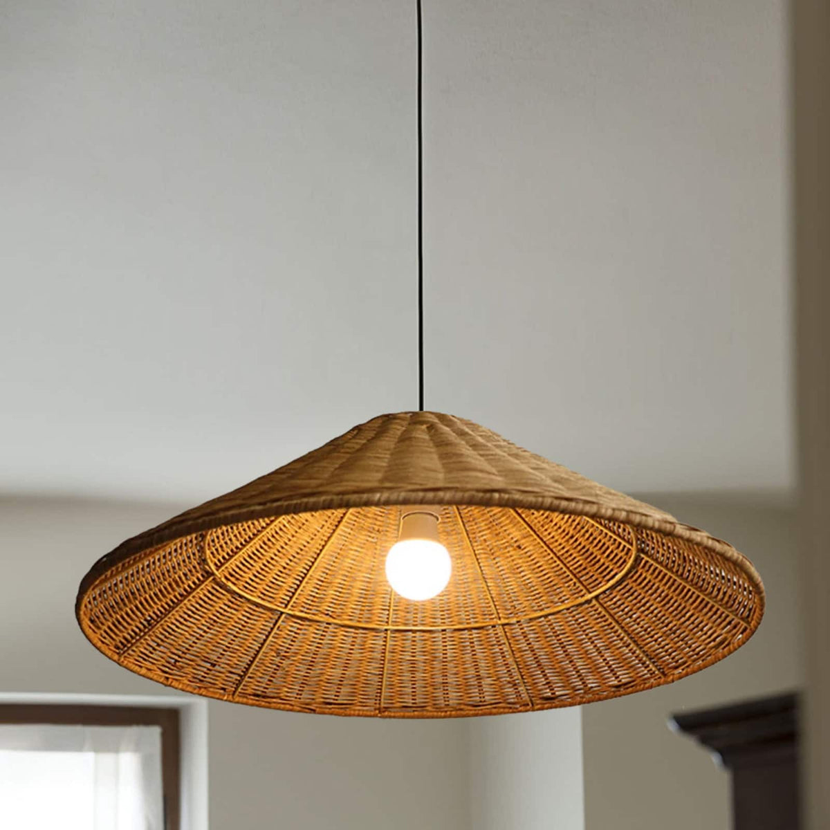 Muto Vintage Handmade LED ratan lampă suspendată living