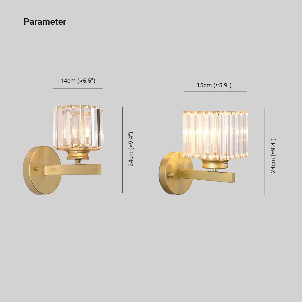 Arisha aplică de perete din cristal, modernă, LED, pătrată, rotundă