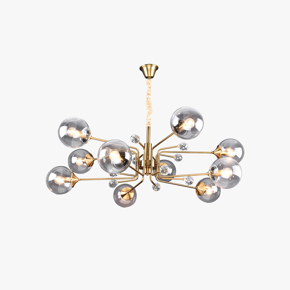 Valentina candelabru în stil nordic modern, din metal transparent/gri pentru living