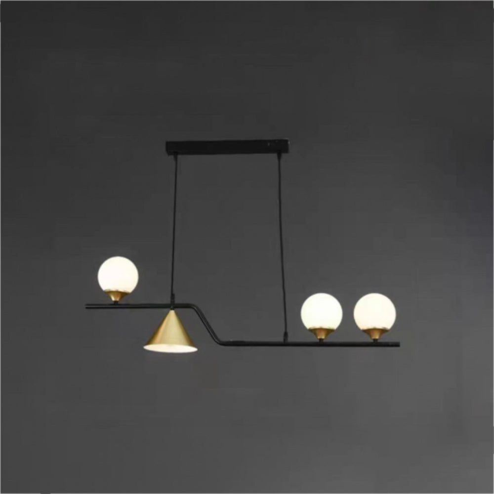 Arisha lampă suspendată LED modernă din sticlă neagră și aur pentru living/cameră de dormit