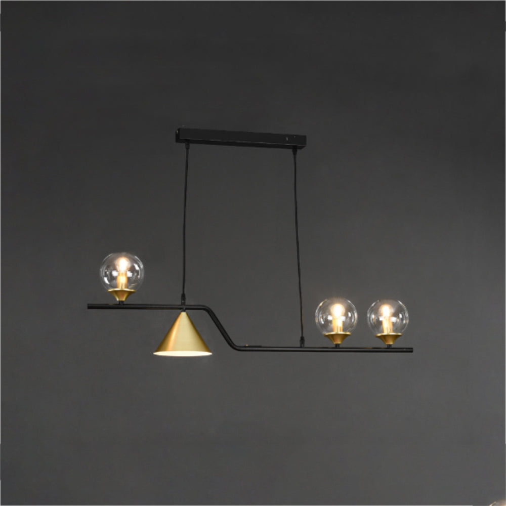 Arisha lampă suspendată LED modernă din sticlă neagră și aur pentru living/cameră de dormit