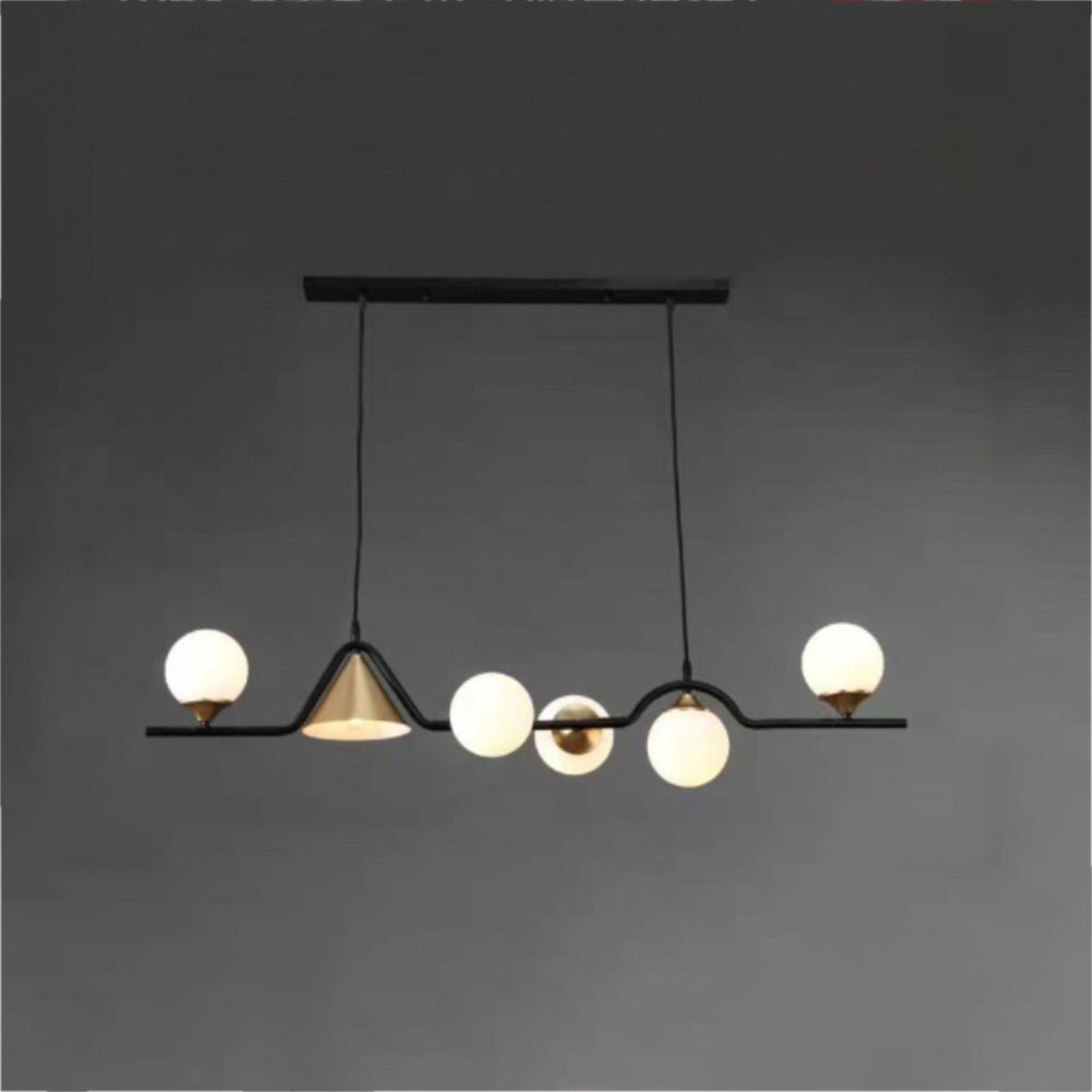Arisha lampă suspendată LED modernă din sticlă neagră și aur pentru living/cameră de dormit