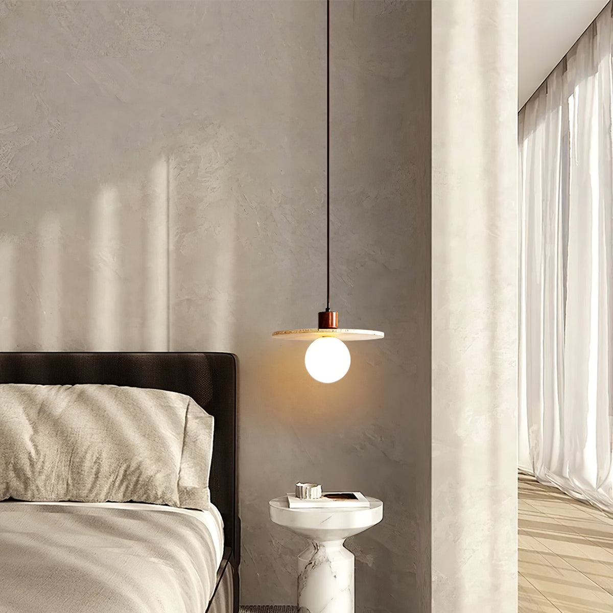 Seroaya lampă suspendată candelabru din travertin în stil modern