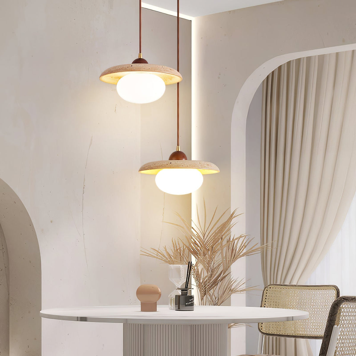 Seroaya lampă suspendată candelabru din travertin în stil modern