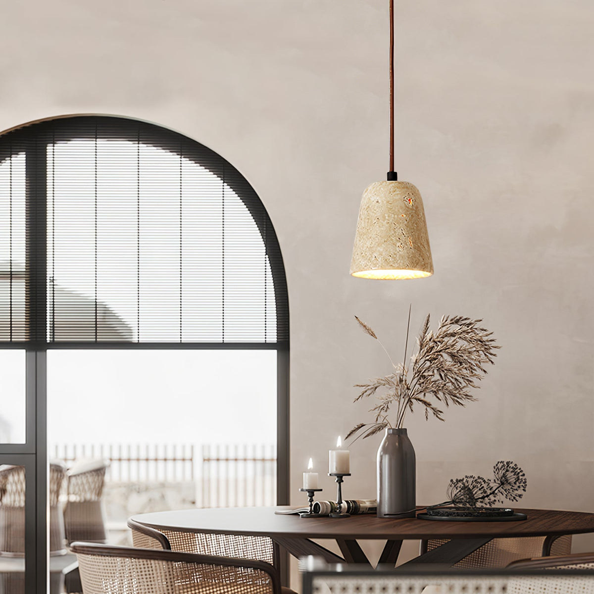 Seroaya lampă suspendată candelabru din travertin în stil modern
