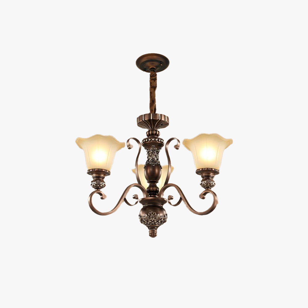 Arisha lampă suspendată din metal și sticlă, retro, cu flori, pentru living și dormitor
