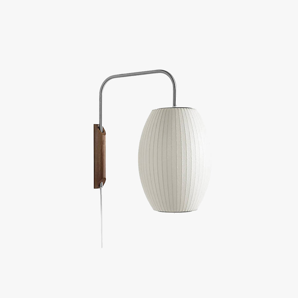 Ritta aplică de perete pentru interior din lemn și material textil, modernă, rotundă, pentru living
