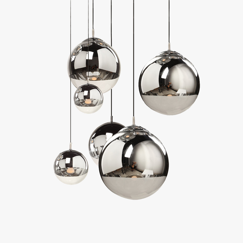 Valentina lampă suspendată din metal și sticlă, industrială, rotundă, pentru living
