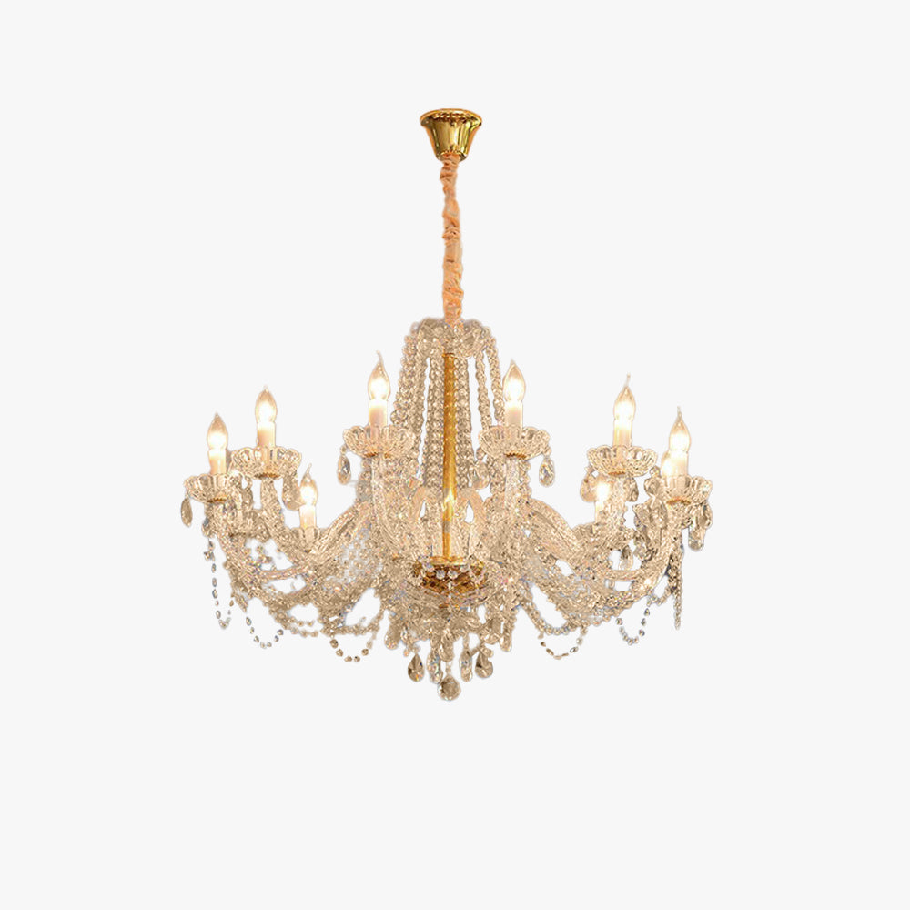 Kristy candelabru din cristal, metal și sticlă, LED, pentru living și dormitor