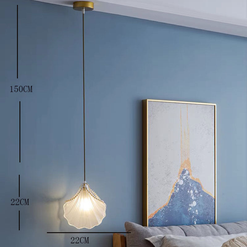 Kristy Art Deco lampă suspendată din coajă de perlă metal/acrilic, alb