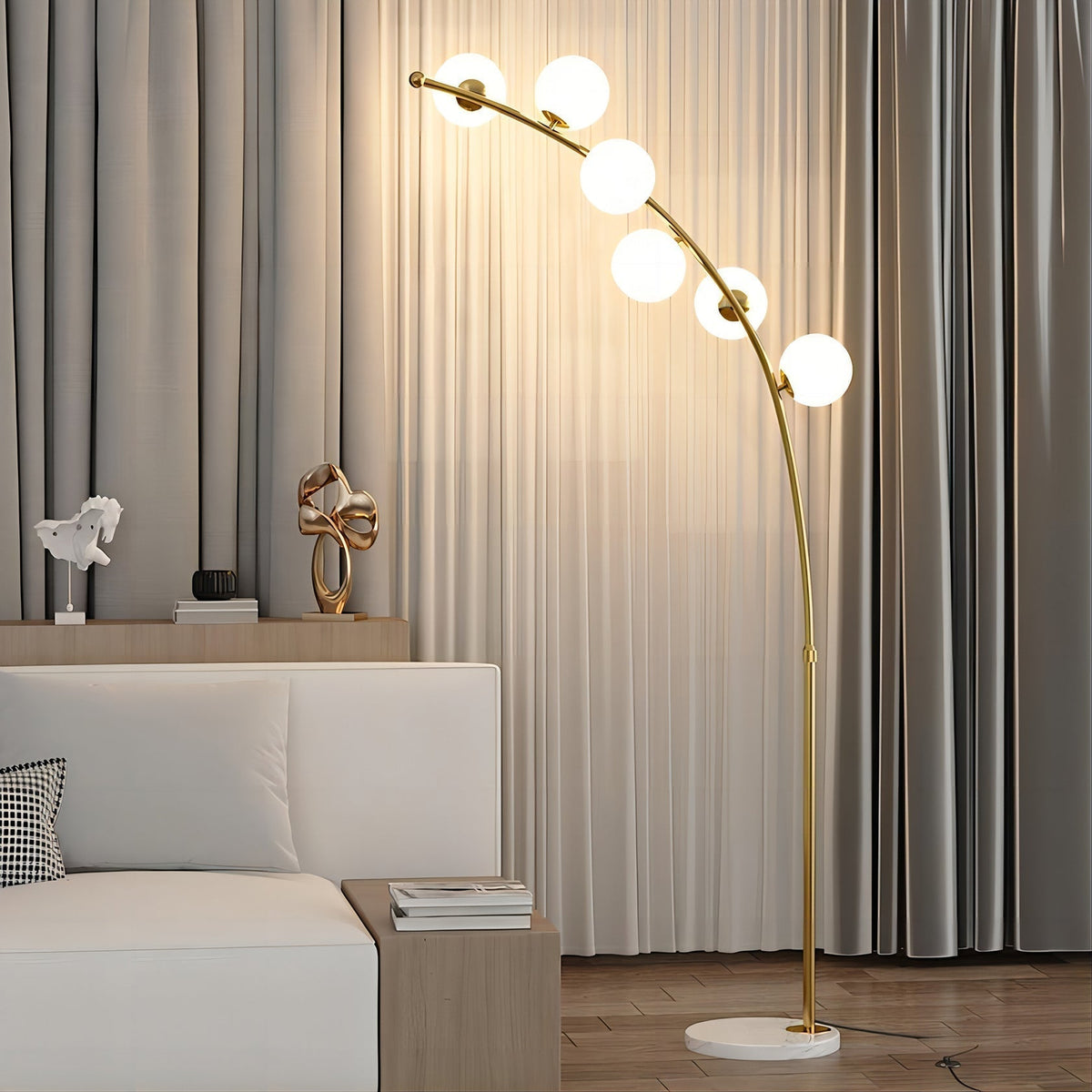 Valentina modern Arc Multi Head Bubble lampadar negru/Aur