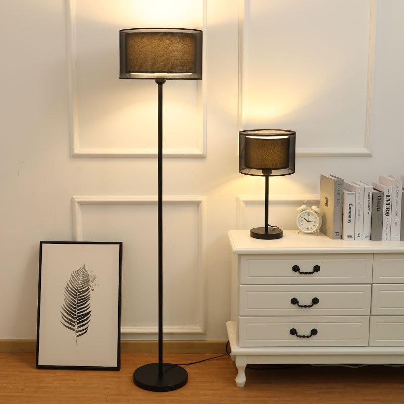 Baines lampă de masă și lampadar cu abajur din țesătură, 2 culoare