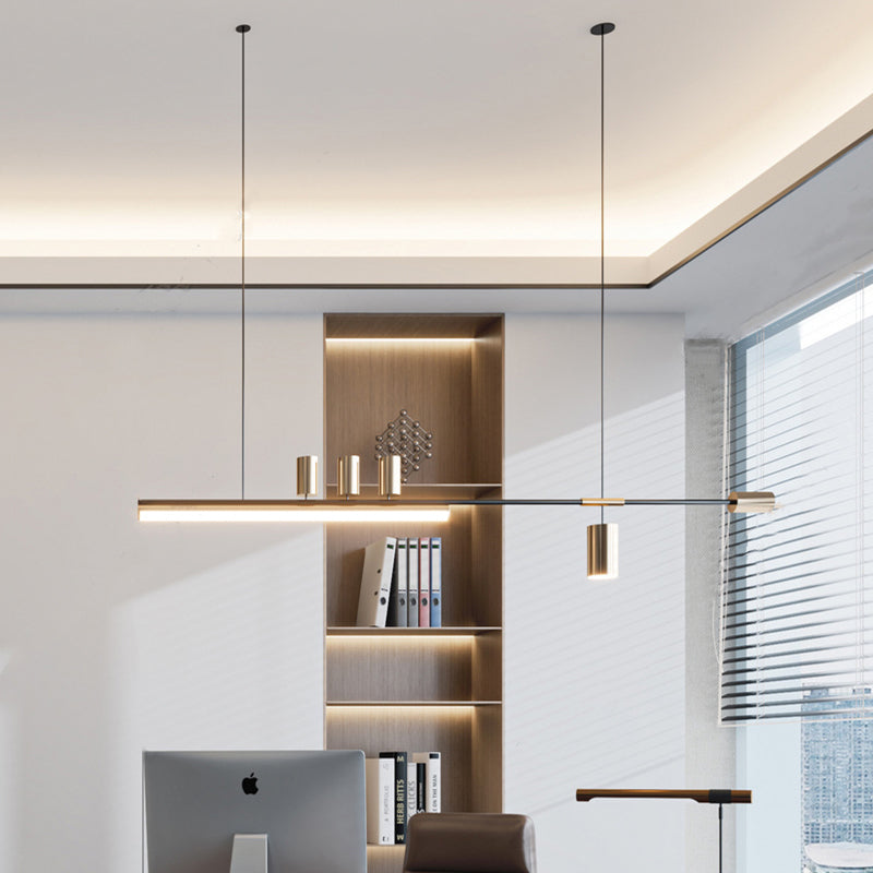 Arisha modern minimalist Liner lampă suspendată aurie/negru 5 surse de lumină