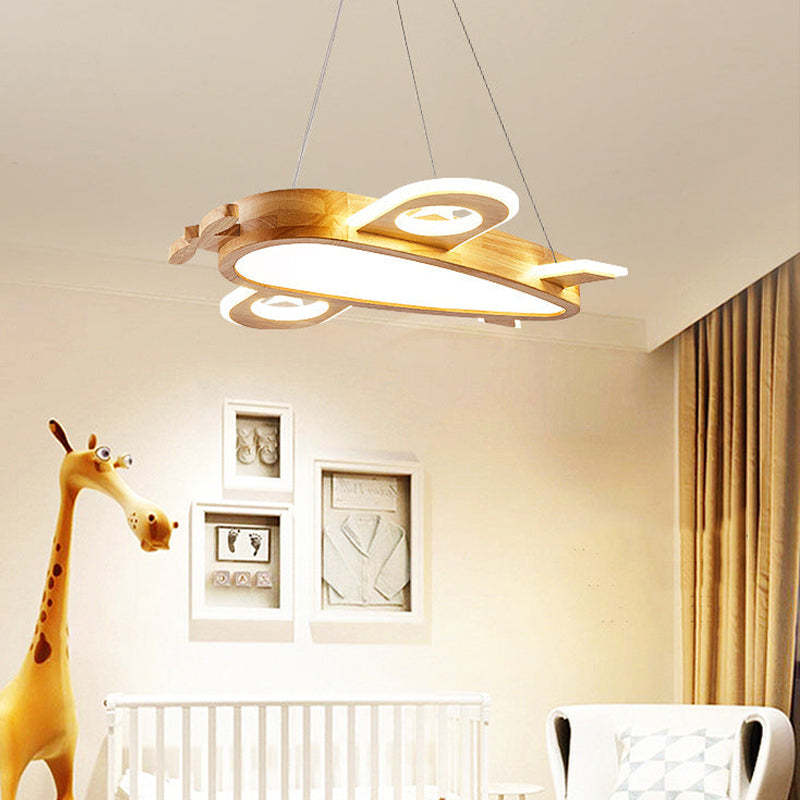 Arisha lampă suspendată modernă naturală creativă DIY, formă de avion pentru copii, lemn