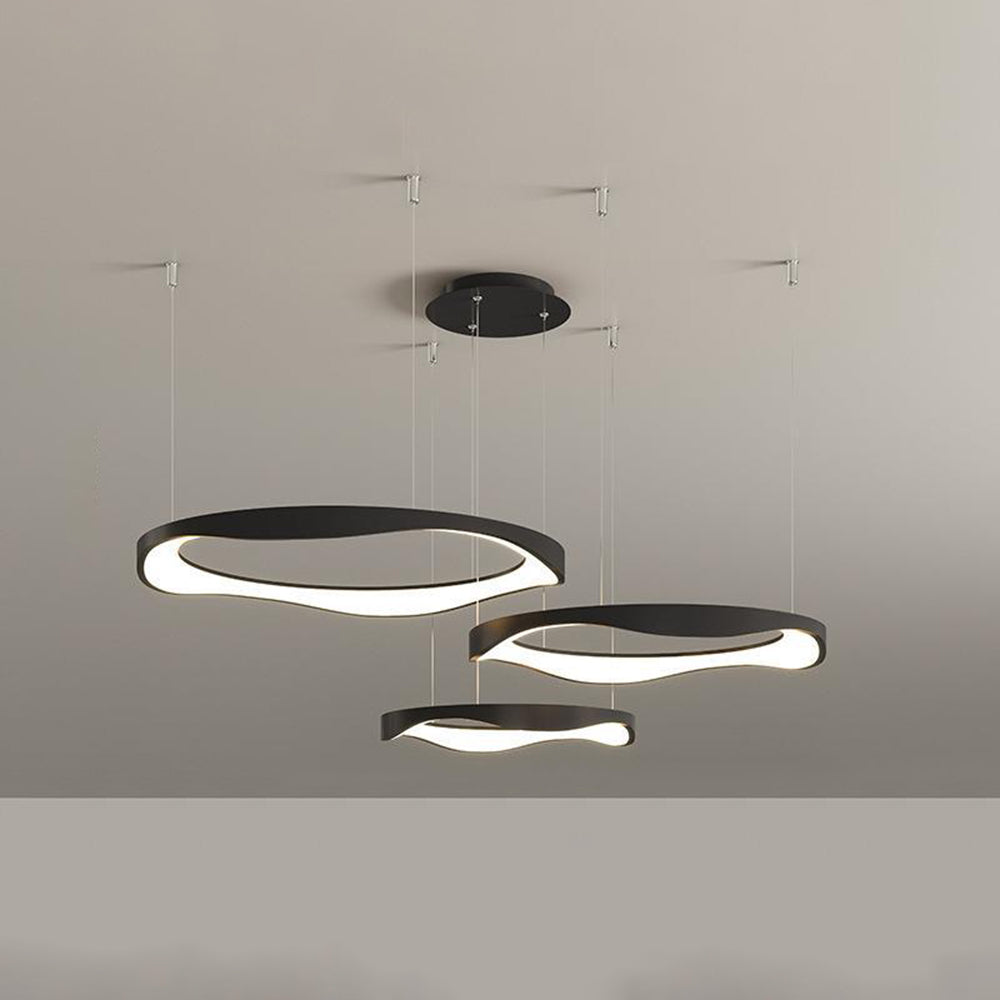 Arisha lampă suspendată Rond modern, negru/alb, Sufragerie