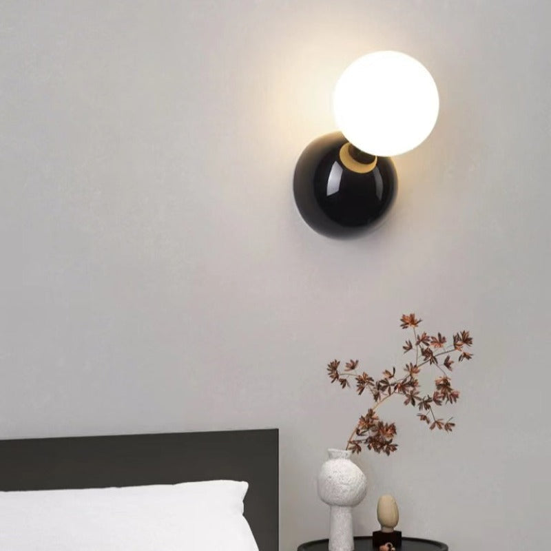 Valentina aplică de perete pentru interior neagră și albă din metal, modernă, LED, pentru living