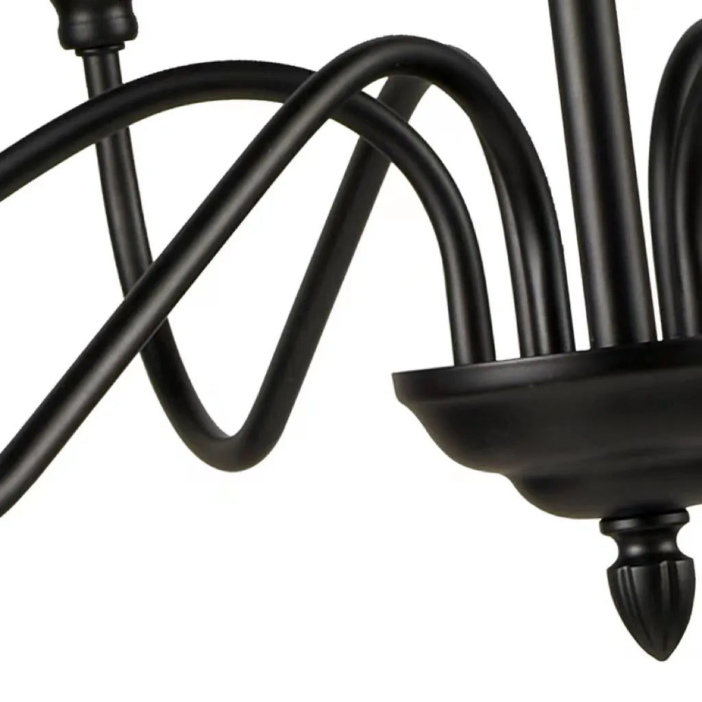 Silva candelabru negru din metal, modern, LED, pentru dormitor și living