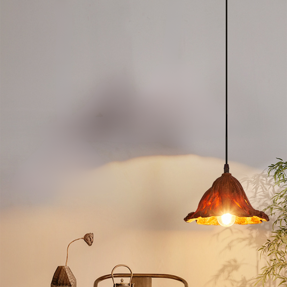 Ritta Art Lotus Leaf LED lampă suspendată Rășină Sufragerie