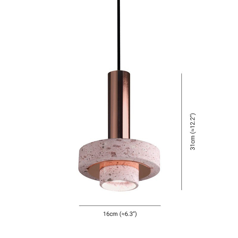 Arisha lampă suspendată din terrazzo, modernă, în stil Art Deco, LED, multicoloră