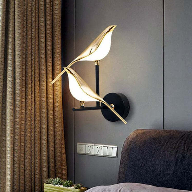 Arisha minimalist Magpie Bird metal aplică de perete pentru cameră de dormit