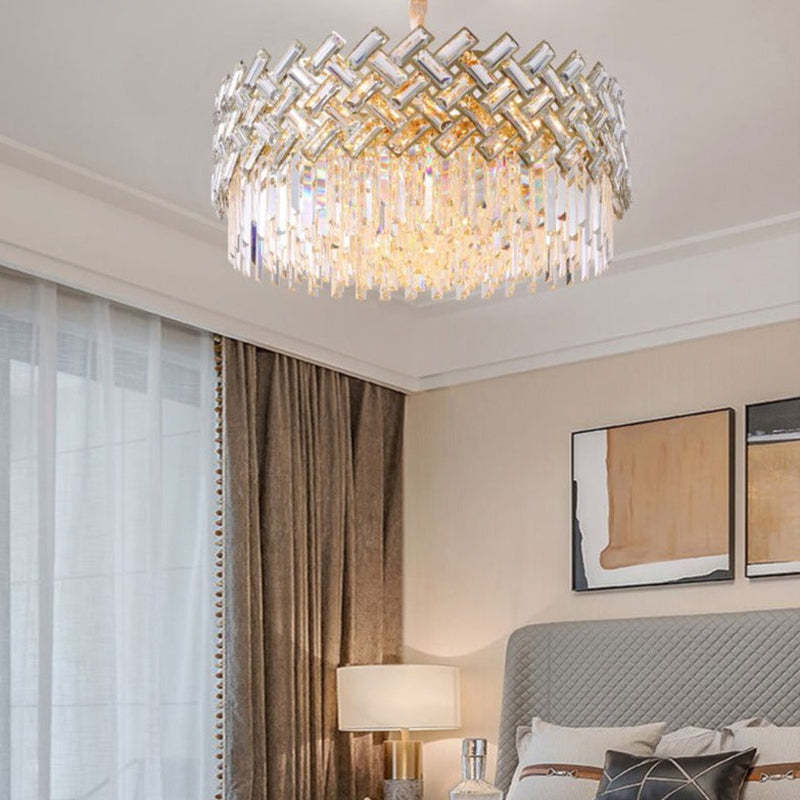 Kristy candelabru auriu din cristal și metal, de lux